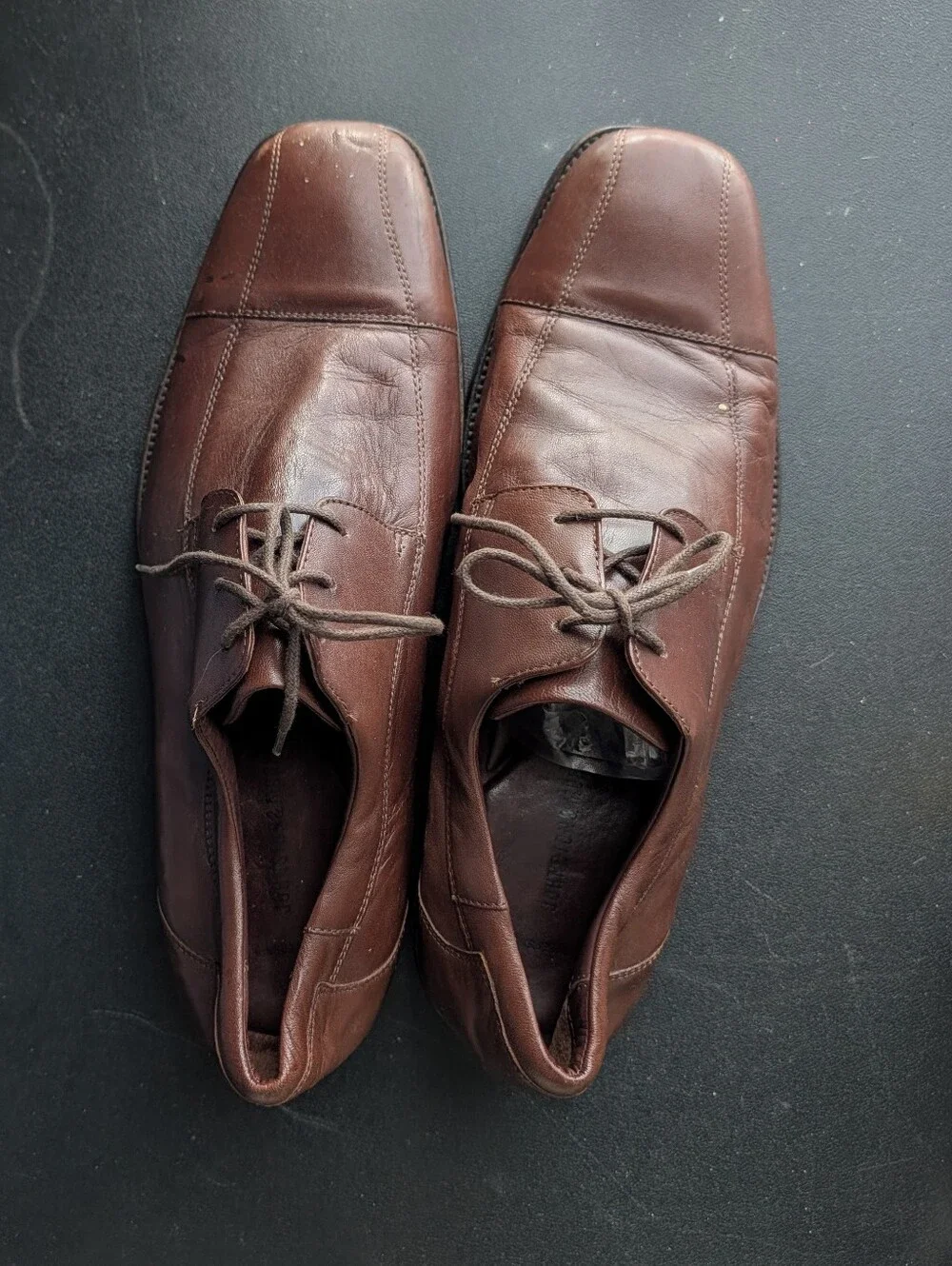 Men's Brown Leather Lace-Up Dress Shoes